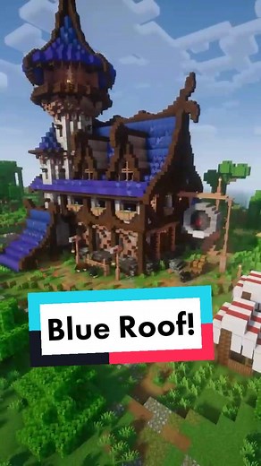 Creating a Blue Roof Cottage in Minecraft
