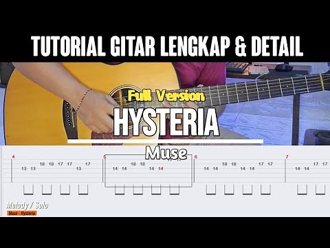 Tutorial Guitar Muse - Hysteria (Full Version With Tab) || Acoustic Guitar Lesson