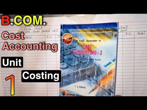 Unit Costing Cost Accounting 1 B.Com SEM 3 Basics of Cost Sheet Lecture-1