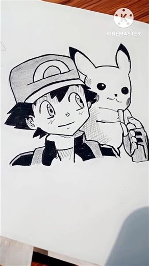 Drawing Ash and Pikachu ❤️😍💗 #pikachu #art #drawing #pikachudrawing #ashpikachu #shorts #trending