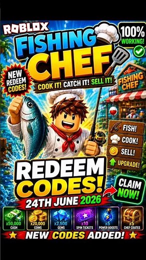 Roblox Fishing Chef Redeem Codes | Fishing Chef Codes