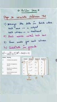 Friedman test | Steps to calculate | Research and statistics | Non Parametric test #ugcnet #cuet