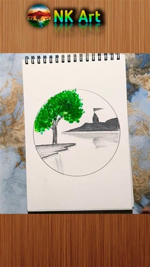 How to draw a nature Drawing, #drawing #art #sketch #shortvideo