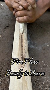 Fire plow ready to burn #fireplow #primitivefirelighting #firemakingskills #outdoors #selfsufficiency #survivalfire #livingskills #carpenter | dalemgumino
