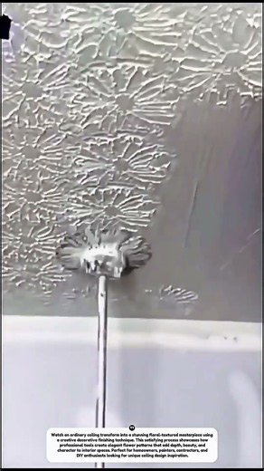Amazing Floral Ceiling Texture Design | Satisfying Decorative Ceiling Finishing Technique