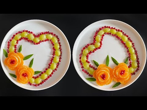 Beautiful Fruits Decoration /Gaye Holud’s Fruits Decoration /Orange, Grapes & Pomegranate Plate Art