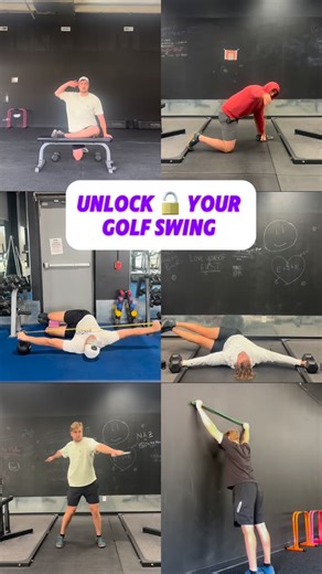 Jacob “Golf fitness professional” on Instagram: "Unlock your golf swing with mobility training. This collage shows 6 different exercises you can do right now to improve your golf swing. Which is your favorite? Comment below and I will send you a link to get 50% off my new golf fitness app. #golffitness #golfworkout #golfexercise #golfaddict #golfswing"