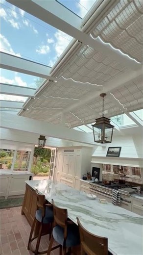 Automated Wooden Ceiling Blinds | Farrow & Ball Slipper Satin