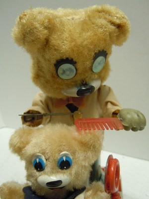 1950's Japan/Nomura Tin Toy Battery Op Barber Bear . WORKS & EXCELLENT ! | eBay