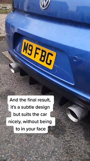 Custom rear diffuser for a VW Sirocco #VW #VWsirocco #custommade #vwgolf #3Dprinted #reardiffuser #baggedcars