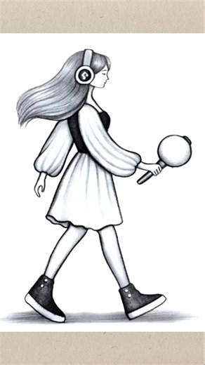 How to draw a BTS Girl Holding Bomb Light #sketch #shortsfeed #shortvideo #shorts #easydrawing