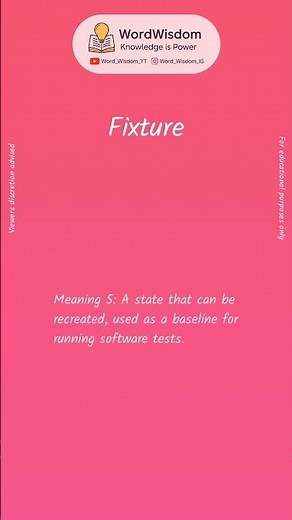 What does "Fixture" mean? | English vocabulary shorts | #fixture #wordwisdom