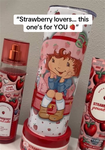 Custom 20oz Strawberry Shortcake 20 oz sublimation tumbler 🍓✨ Handmade with love 💕 Available now – DM to order #smallbusiness #customtumbler #strawberryaesthetic #20oztumblers