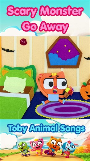 Scary Monster Go Away! 👾👋 | Toby Animal Songs For Kids #shorts