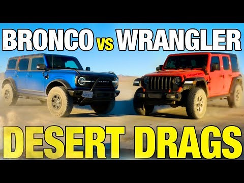 Drag Race in the Dirt! Ford Bronco vs. Jeep Wrangler | 0-60, Horsepower, Off-Roading & More