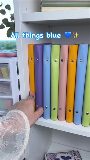 When your whole day turns blue 💙✨ Link in bio 🔗🤍 #asmrvibes #deskdecor #stationerylove #smallshopusa #packwithme