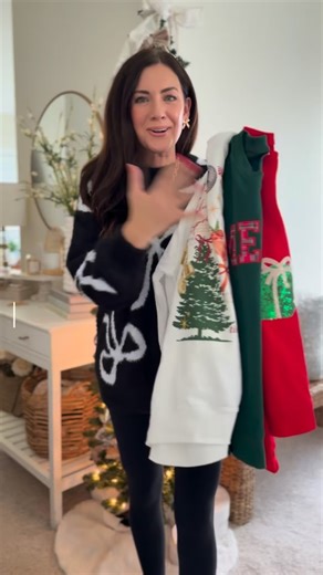 Kayla Smith on Instagram: "Comment DETAILS to shop🎄 3 festive sweaters from Amazon that have blown my mind with their cuteness😍 sparkle, plaid & bows👏🏻👏🏻 . . SIZING-wearing a medium in all 3! Should I have done a large in the ‘Merry’ pullover! . . https://liketk.it/5xJMf #ltkseasonal #ltkholiday #ltkfindsunder50"