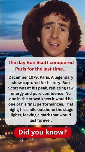 The day Bon Scott conquered Paris for the last time...