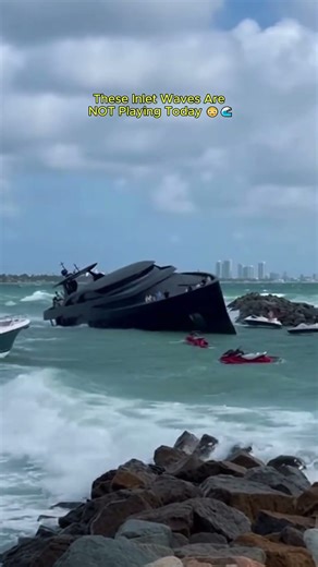 These Inlet Waves Are NOT Playing Today 😳🌊 #yacht #ocean