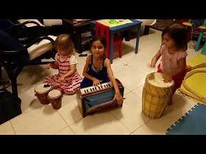 Little kids play Harmonium, Dholak, Bongos