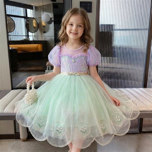 Ariel Mermaid Princess Dress for Girls, Little Mermaid Costume, Birthday Halloween Dress, Toddler Princess Gown Ages 2–8 - Etsy