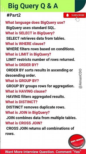 Big Query Top 10 Interview Questions & Answers #Part2