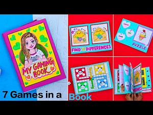 7 Paper Games in a Book/How to make Cute Gaming Book/DIY Easy & Funny Paper Games/Paper Game book