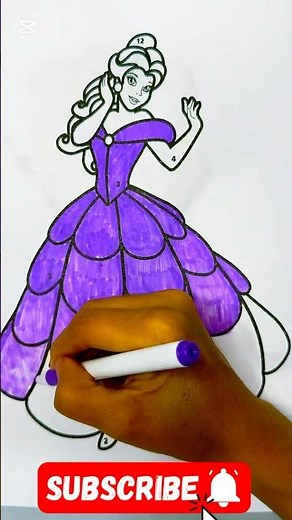Elegant Princess Transformation | Purple Beauty Art Coloring #ArtVibes #ColoringMagic #PrincessArt