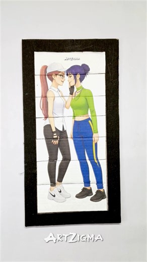 K-pop Rumi x Mira Smart Cardboard Puzzle Challenge | Piece Putting Game 😍😍 #kpop​ #rumi​ #mira​