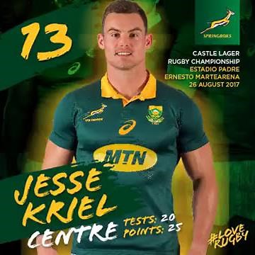Springbok team to play Los Pumas in Salta on Saturday