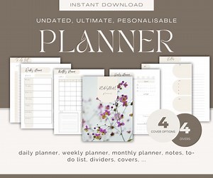 Planner Instant Download-digital Printable Bundle, Planner Inserts, Daily Planner, Weekly Planner, Monthly Planner, Notes and To-do List - Etsy