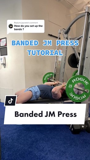 Replying to @jayvasto Here’s another easy way to band your Smith Machine JM Press 👍 #bodybuilding #fitness #fit #workout #fy #jmpress #arms #lifting #gym #gains
