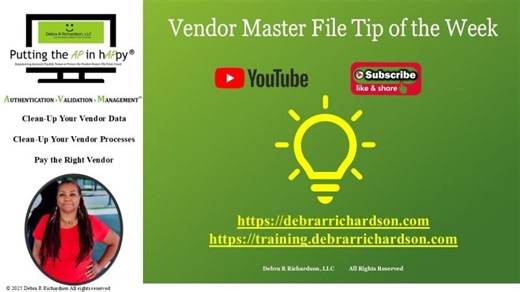 A USPS Change That Can Cause IRS Fines | Vendor Master File Tip of the Week | Debra R Richardson, MBA, CFE, APM, APPM, CPRS