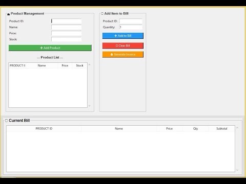 Billing System Using SQLite and Tkinter