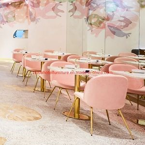 [Hot Item] New Luxury Stainless Steel Metal Dining Table Set Restaurant Set