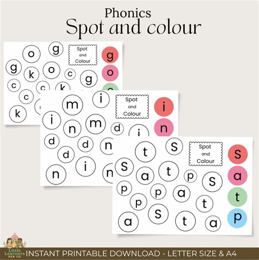 Phase 2 Phonics Spot and Colour Activity | Initial Sounds SATPIN Worksheets | Early Years Literacy Printable - Etsy