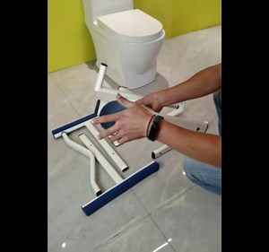 Toilet Safety Rails for Elderly - Toilet Safety Frames - Adjustable Height Width - Toilet Handles for Elderly Handicap Stand Alone - Easy Installation (Blue)