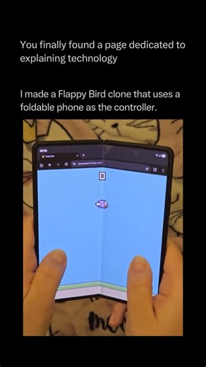 Technology Explained on Instagram: "Follow @explaining.tech to learn everything about technology one post at a time 🧠⚙️ Controlling Flappy Bird by physically folding a phone is a brilliant use of Hall effect sensors and hinge angle APIs. Most modern folding devices use tiny magnets and sensors in the frame to detect the exact degree of the fold. By mapping the “flap” command to a specific threshold—say, moving from 180° to 160°—the game converts mechanical energy into a digital input signal. Th