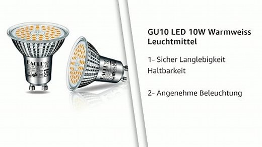 EACLL GU10 LED Warmweiss 10W Ersetzt 140W Halogen Leuchtmittel, 2er-Pack. 1050 Lumen 3000K Birnen, AC 230V Flimmerfrei Strahler, Abstrahlwinkel 120 Grad Spot, Nicht Dimmbar Ø50xH53mm Reflektorlampen
