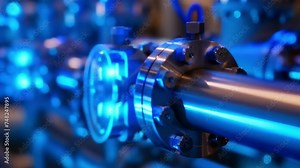 An upclose look at a specialized valve with integrated IoT technology enabling continuous tracking of fluid levels and pressure in realtime.