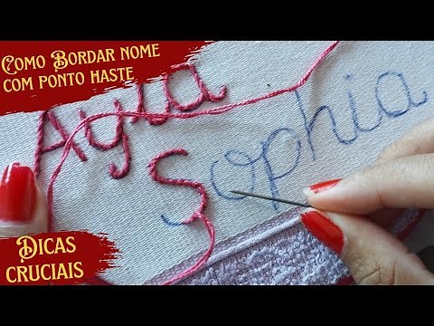 Como Bordar Nome á Mão com o Ponto Haste de um jeito simples!