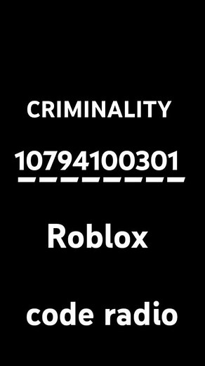 code radio criminality roblox
