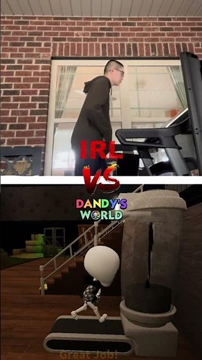 In Real Life VS Dandy's World Treadmill Machine Extraction #roblox #dandysworld