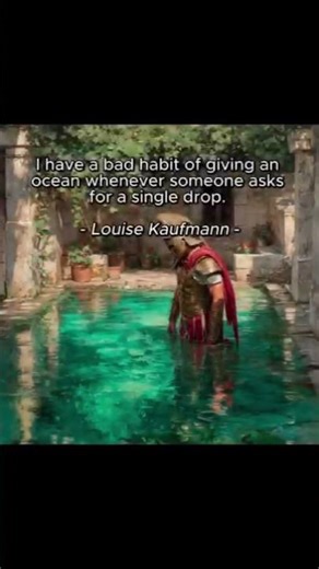 "I tend to offer far too much. I give an entire ocean when only a single drop is needed."