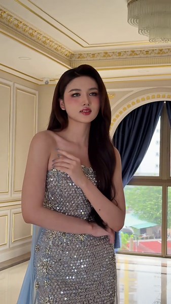 Thu Ngân tại Họp Báo Công Bố Vương Miện Miss World Việt Nam 2025 hôm nay🩵🩵#MissIntercontinental #MGVN #nguyenthithungan #senvang