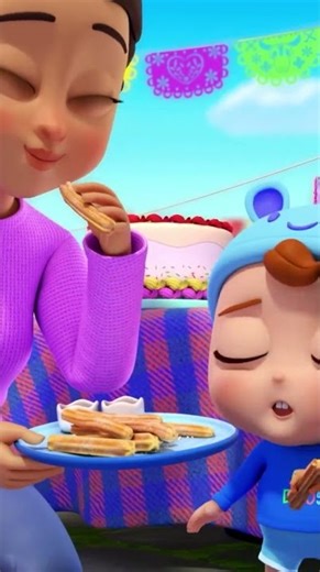 Probando los churros con Bebé Juan 😋 #BebéJuan #LittleAngelEspañol