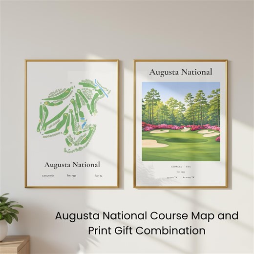 Augusta National Golf Course Map and Landscape Print (digital Download) - Etsy