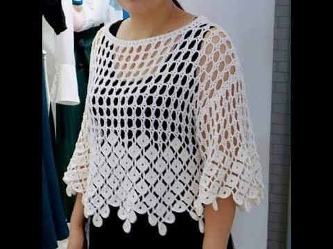 crochet tutorial blusa facil "Marbella" todas las tallas