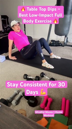 🔥 Table Top Dips – Best Low-Impact Full Body Exercise 🔥#trending #homeworkout #fitnessshorts