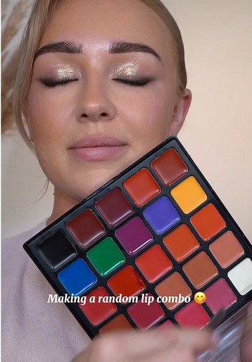 Making a random lipstick 😋 #funmakeup #makeupchallenge | Random Lip Combo